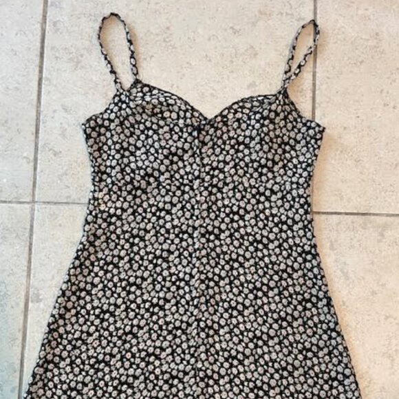 TOPSHOP Slip Dress Ditsy Floral Print Small Vintage 1990s Rare Made in UK - Picture 6 of 9